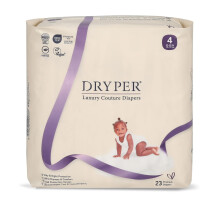 Baby Nappies Size 4 DRYPER (10-15kg), 23 Count, Ultra-Thin Soft Hypoallergenic Nappies for Sensitive Skin, 3D Leak Guards + Wetness Indicator