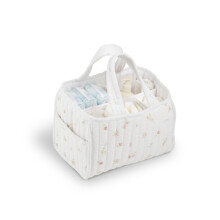 CuddleCo Nappy Caddy - Quilted Nappy Caddy Organiser with 3 Spacious Internal Compartments, Outer Pocket, Sturdy Handles, Machine Washable