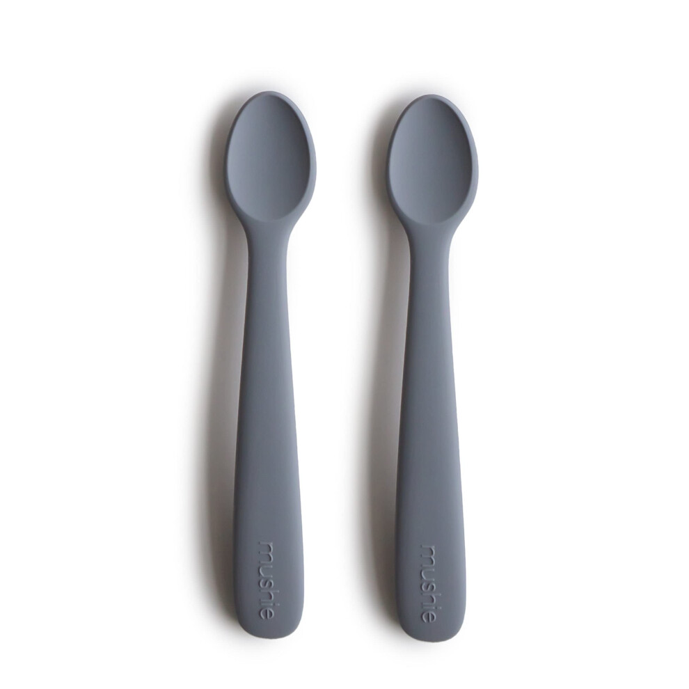 Baby Feeding Spoons | Bpa-Free Silicone Spoons 2-Pack | Dishwasher Safe Durable Toddler Utensils | Tradewinds Mushie