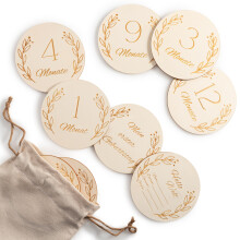Wood You Buy Wooden Baby Milestone Cards, Baby Shower Card, Monthly Milestone Disks, Newborn Photo Props, Hello World Birth Announcement