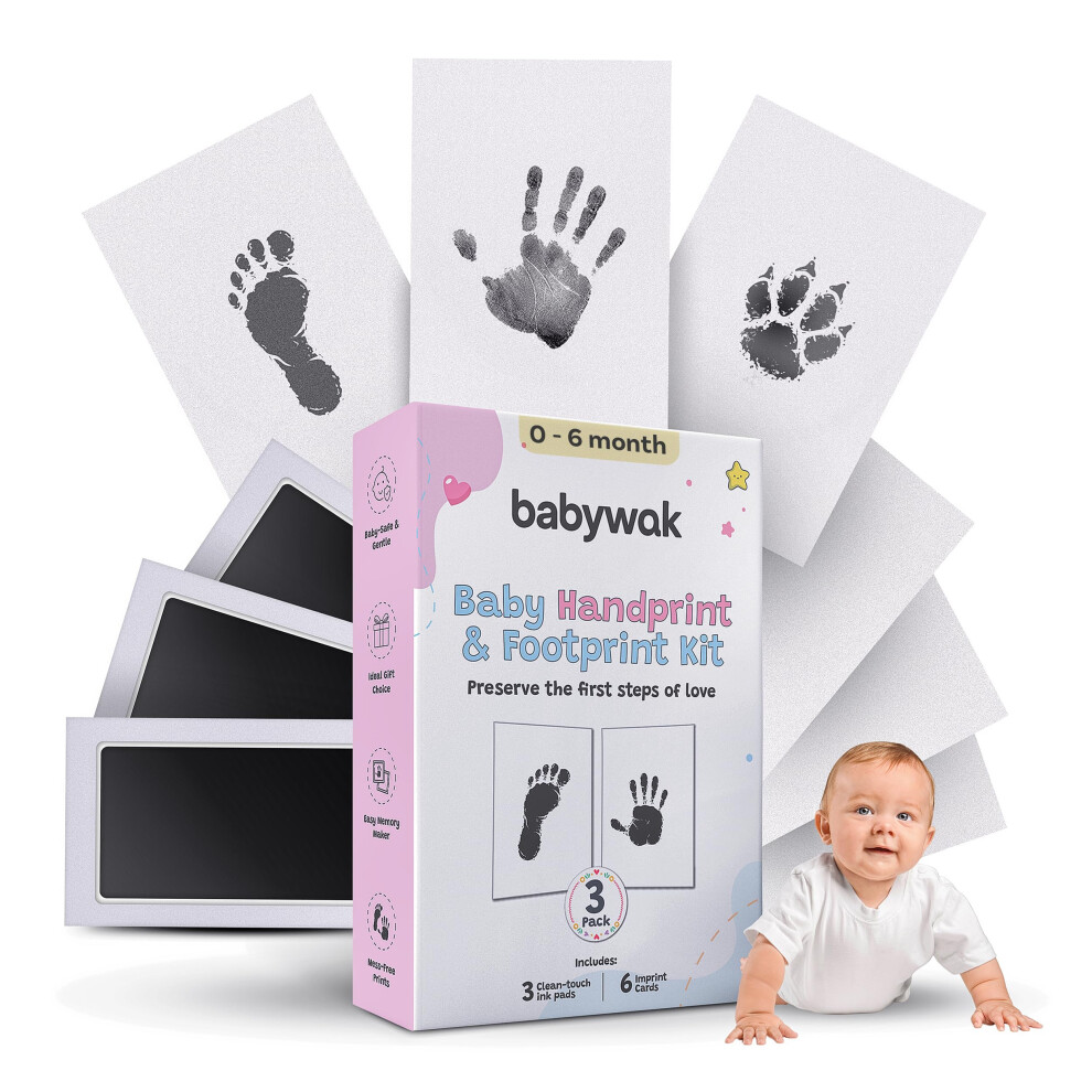 Babywak Baby Hand And Footprint Kit – Inkless Clean Touch, Non-Toxic For Newborn Skin, K