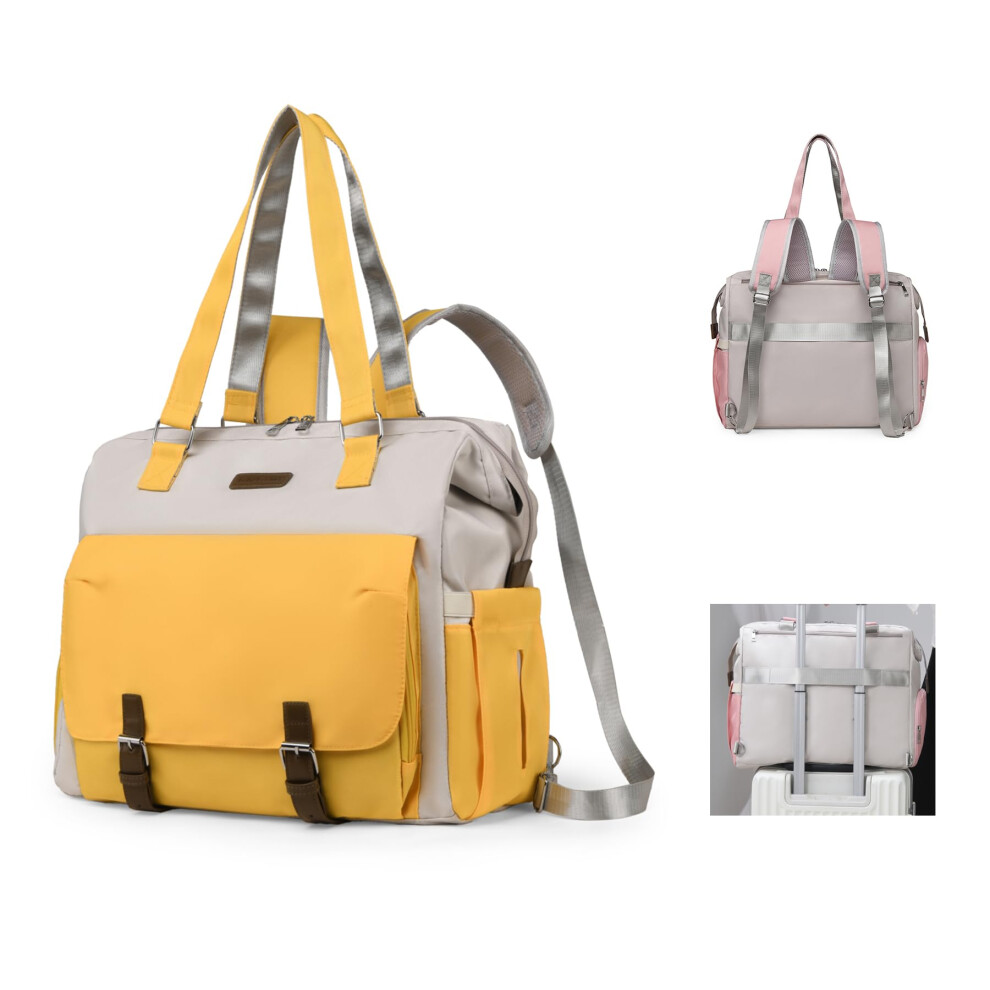 Fexkean 3 In 1 Diaper Bag Backpack,Travel Tote Converts Into Backpack,Diaper Bag Tote,Waterproof Multi-Function Large Capacity Mommy Nappy
