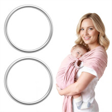 Aluminum Sling Rings Baby Wrap Carrier Replacement Ring Baby Carrier Accessory for Newborn Toddler Infants Kids (2-Pack)