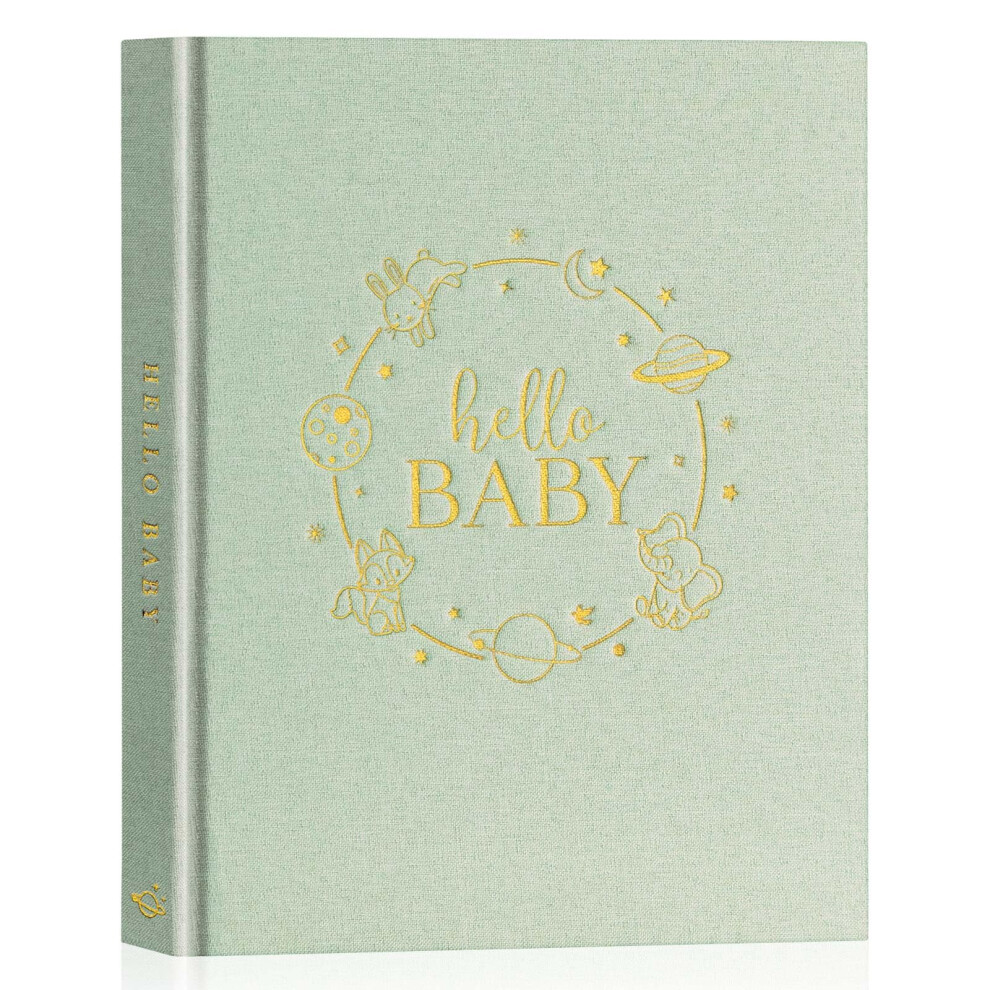 Hello Baby Memory Book For Boy Girl - Linen Hardcover Baby Book Keepsake For New Parents Lanpn