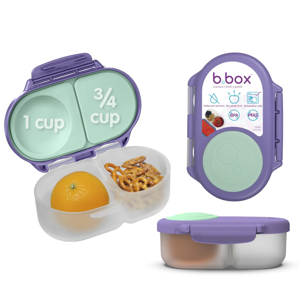 Snackbox | Mini Bento Lunch Box With 2 Leakproof Compartments | Ideal For Toddlers, Kids Lunch & Snacks | Fits Whole Piece Of Fruit | Bpa Free B.box
