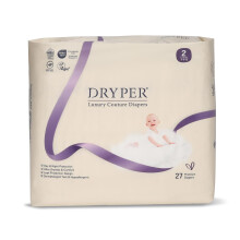 Baby Nappies Size 2 DRYPER (4-8kg), 27 Count, Ultra-Thin Soft Hypoallergenic Nappies for Sensitive Skin, 3D Leak Guards + Wetness Indicator