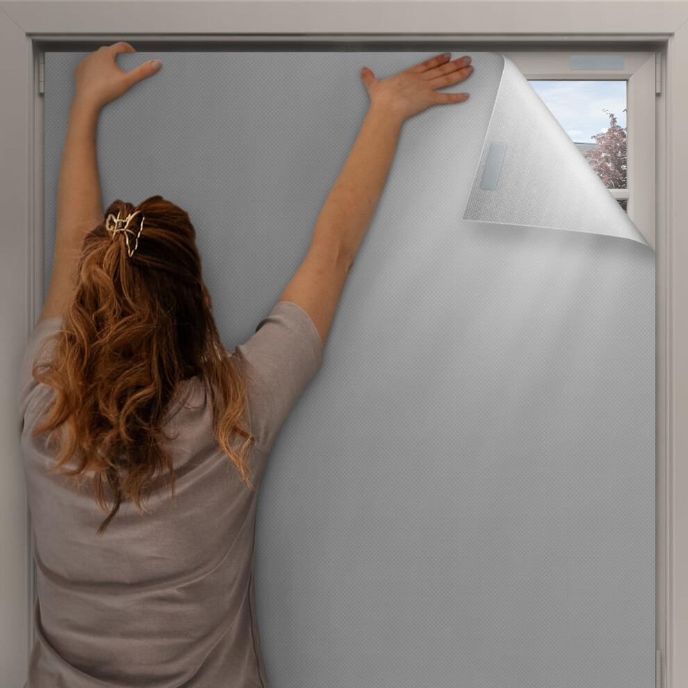 Valquid Blackout Blind, 200145Cm Temporary Blackout Blinds Stick On Window, Portable Blackout Blind With 10 Pairs Velcro