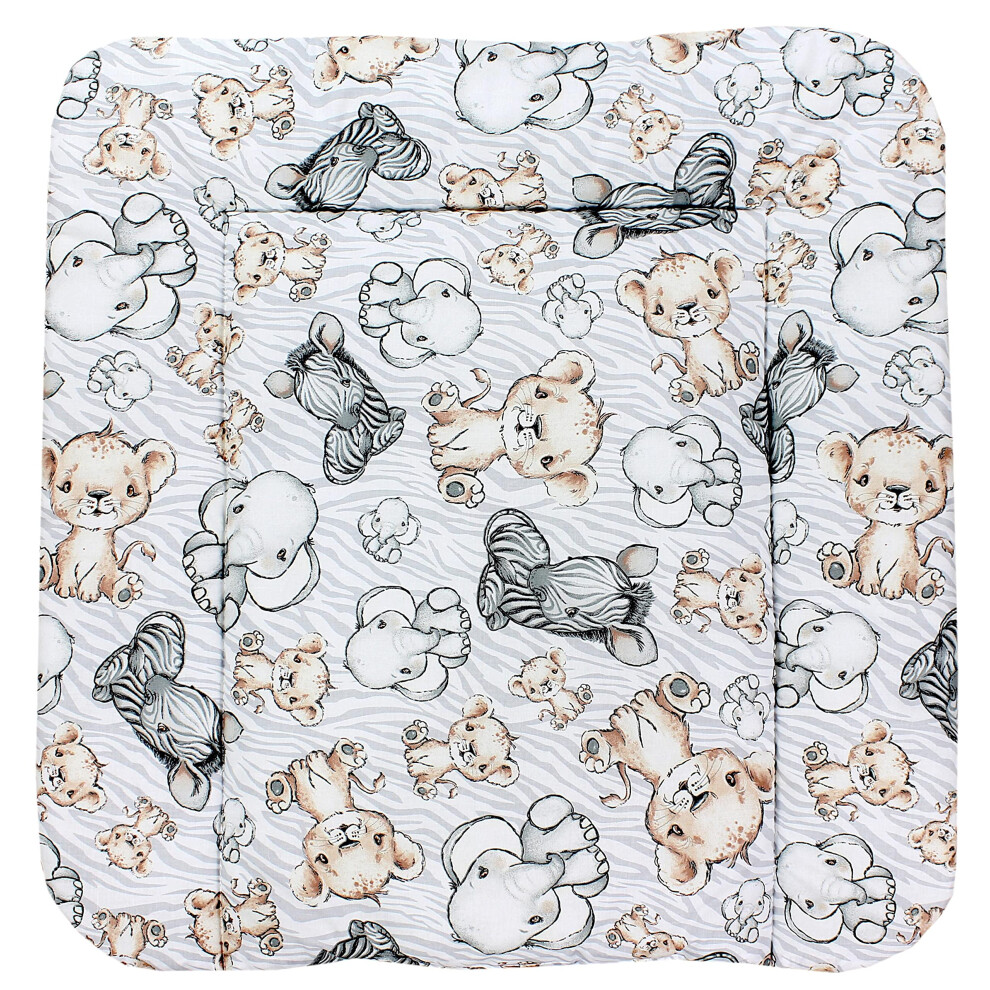 Baby Changing Mat Softly Padded Patterned, Safari, 75 X 85 Cm Tuptam