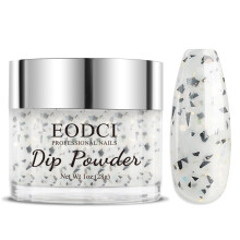 EODCI 1 Oz/28g Glitter Grey Dip Powder, Nail Dip Powder for Long-lasting 28 Days+ Dip Nail Art French Manicure Nail Starter & Professional Home DIY