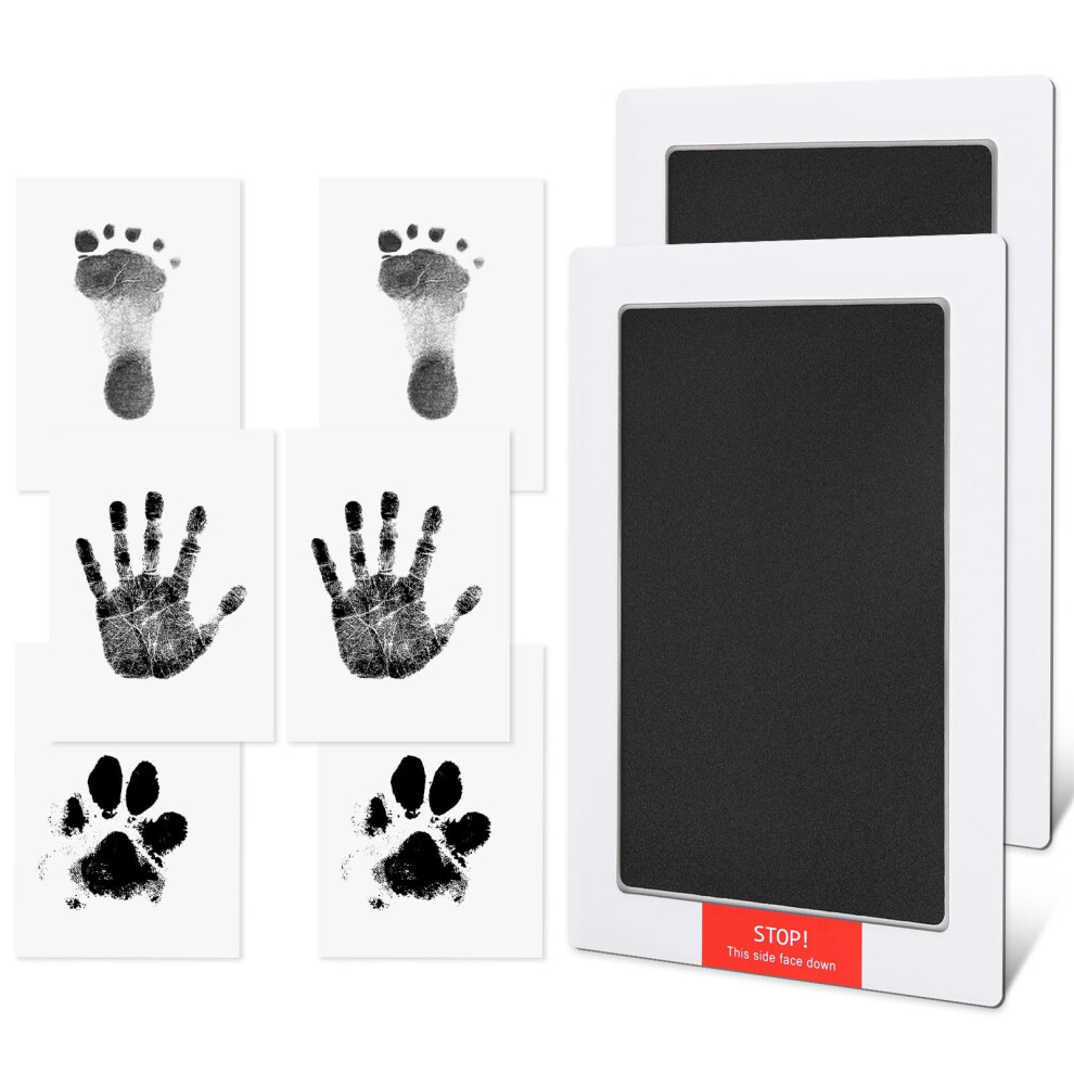 Baby Handprint And Footprint Kit | 1 Pack Baby Inkless Print Pads | 3 Imprint Cards | Inkless Baby Footprint Kit Clean-Touch | Safe For Baby Hyzevee