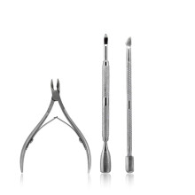 KADS Cuticle Nipper met Cuticle Pusher - Professionele RVS Nagel Cuticle Lepel Verwijderaar