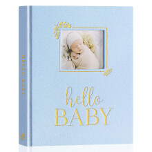 Lanpn Hello Baby Memory Book, First 5 Year Keepsake with DIY Window, Linen Baby Journal Memories Scrapbook Photo Book