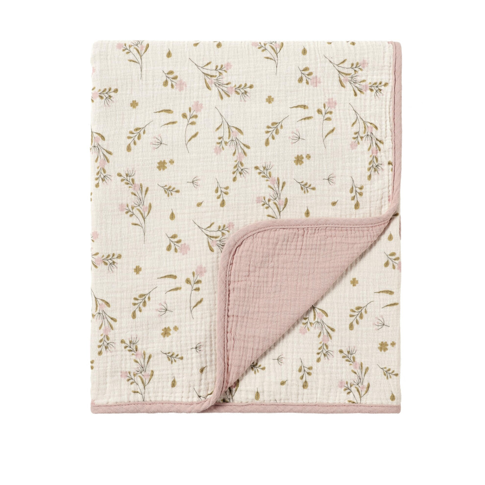 100% Organic Cotton Muslin Baby Blanket For Newborns, Essential For Baby Shower Birthday Gift - Flower 100X100cm Crevent