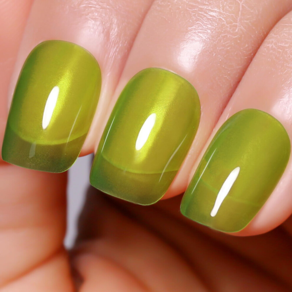 Imtiti Green Ice Gel Nail Polish, 15Ml Sheer Jelly Translucent Color Uv/Led Soak Off Gel Polish For Diy Nail Art Manicure At Home 1Pcs