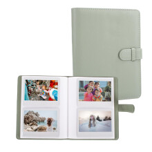 MUZIRI KINOKOO 80 Pockets Photo Album for Instax Wide EVO/Link WIDE/Wide 400 Camera Film,Lychee Texture PU Leather Album for Wide 300/Wide 210 Camera