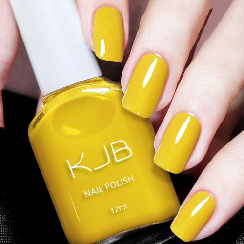 Lemon Yellow Nail Polish, Bright Yellow Nail Varnish Quick Dry, Long Lasting Glossy Summer Nail Polish, Bright Colour for Manicure
