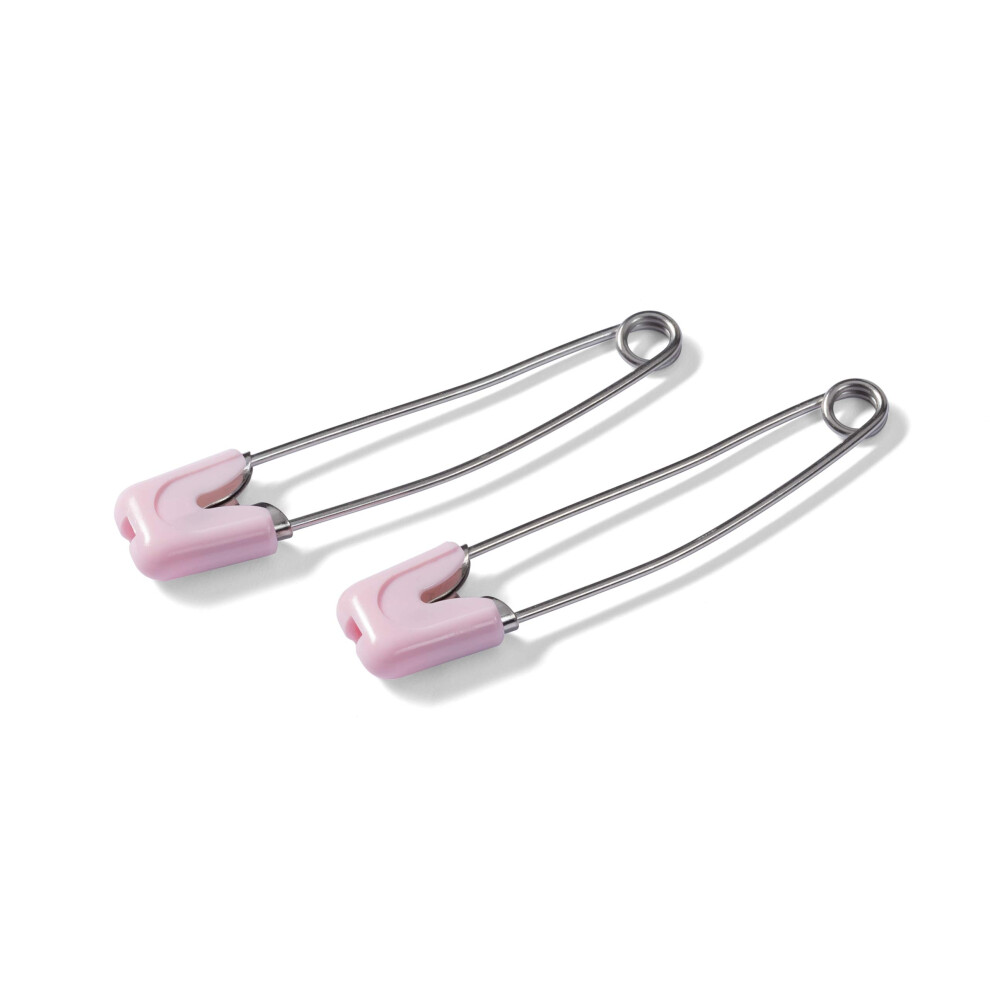 Prym - Stainless Steel (55Mm) Nappy Safety Pins - 4 Pieces Pink