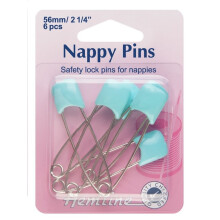 Hemline Blue Baby Diapers Diaper Safety Pins With Safety Lock & Push Heads 56mm 0.5cm