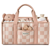 Blissful Diary Nappy Caddy Organiser, Baby Diaper Caddy for Nappy Station, Stylish Storage Basket for Newborn Essentials