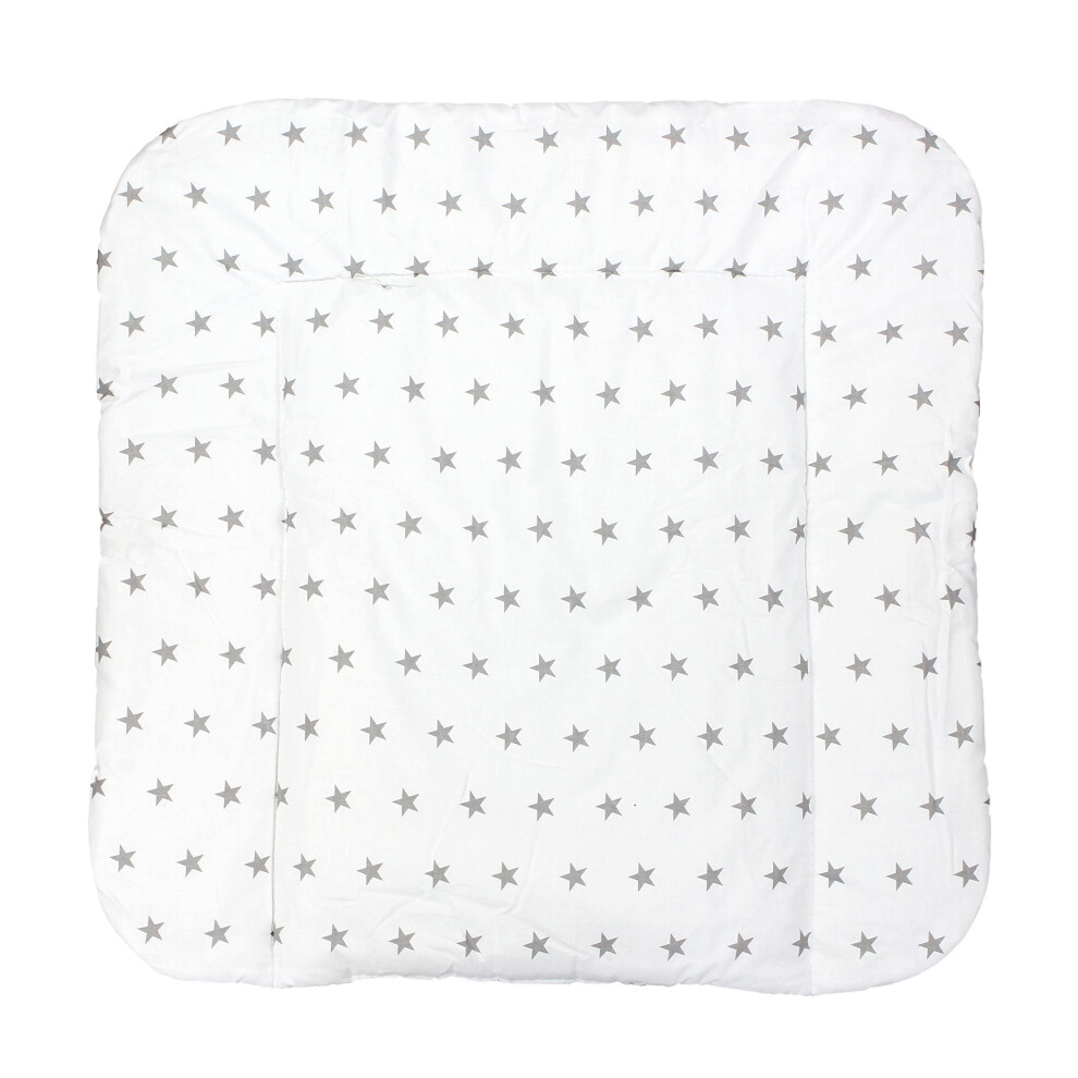 Baby Changing Mat Softly Padded Patterned, Stars 70 X 60 Cm White Tuptam