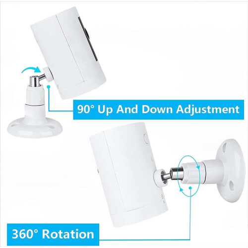 PAIKIUU 2Pcs Adhesive Ring Camera Mount Wall Mount without Drilling, Ring Camera Mounting Bracket Stick Up Mount 360 Degree Adjustable Screwless for 2