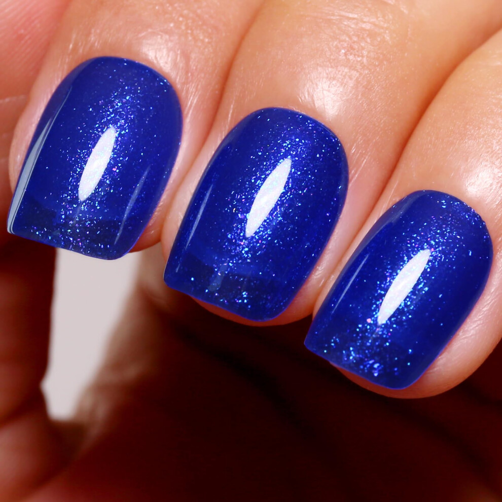 Ozzeal Blue Glitter Gel Polish, Navy Glitter Gel Nail Polish Sparkle Shimmer Gel Glitter Nail Polish Autumn Winter Soak Off Led Uv Gel Nail Polish