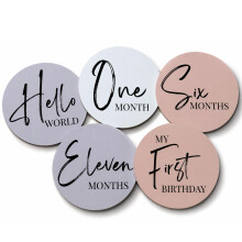 Tiny Trees Baby Milestone Cards – 7 Double-Sided Milestone Baby Cards Signs for Monthly Photos – Gender Neutral Newborn Baby Gifts