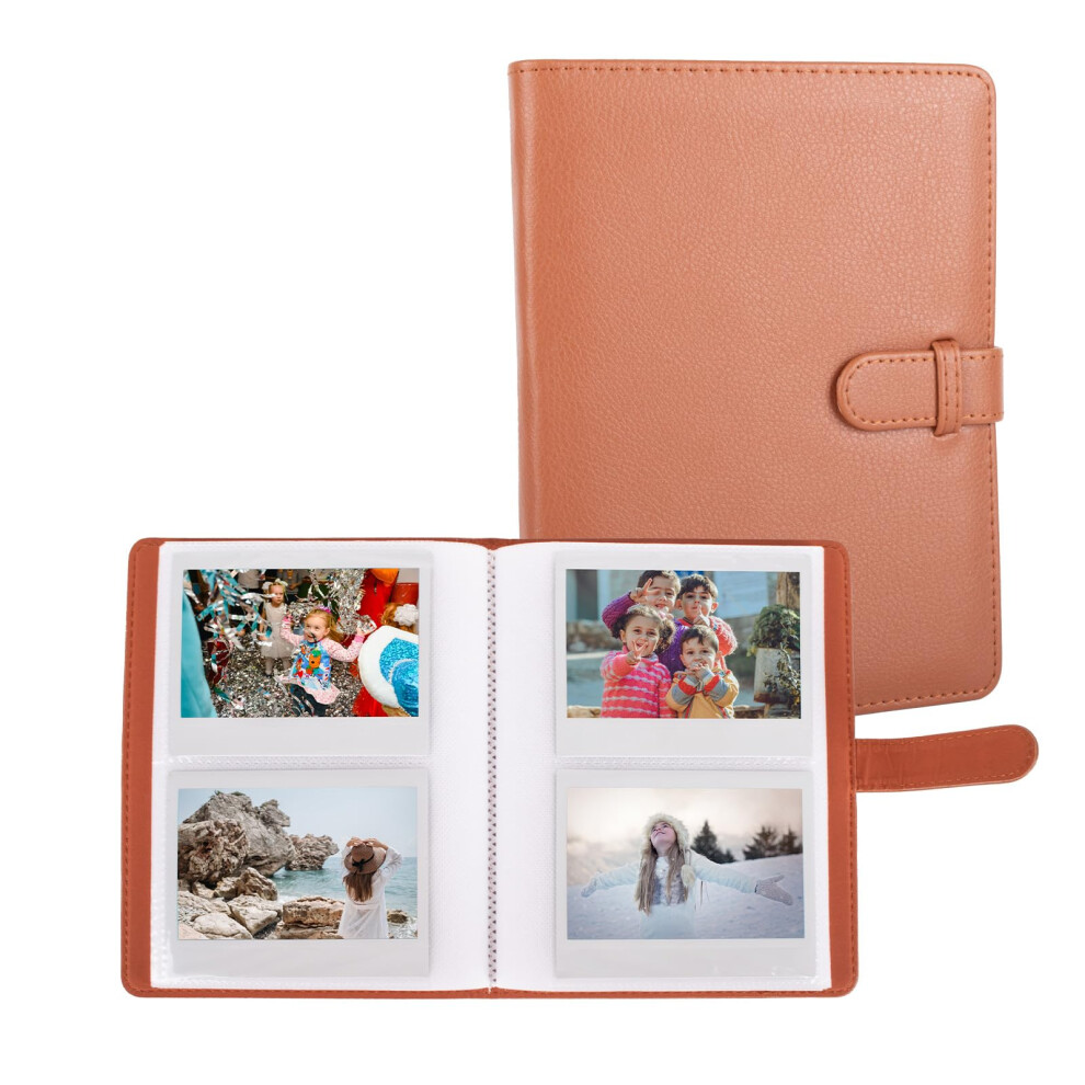 80 Pockets Photo Album For Instax Wide Evo/Link Wide/Wide 400 Camera Film,Lychee Texture Pu Leather Album For Wide 300/Wide 210 Muziri Kinokoo