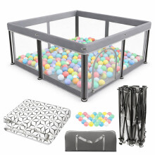 Foldable Baby Playpen with Mat - Portable, Spacious & Sturdy Play Yard for Babies and Toddlers, Quick 1-Minute Setup, Travel-Friendly
