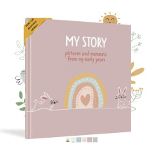 HuBorns - Baby Memory Book & Record Book, 50+ Pages and Stickers, Gifts & Essentials for Newborn, Neutral Keepsake for Boys & Girls