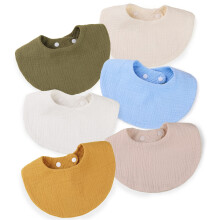 WD&CD 6 Pcs Baby Bibs with 2 Adjustable Button, Soft and Absorbent Baby Drool Bibs for Boys Girls (C)