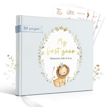 Baby Memory Book – My First Year Journal with Stickers Gender-Neutral