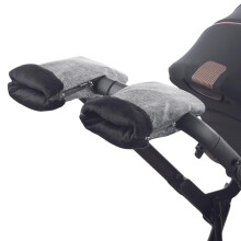 Jane Pushchair Handlebar Mitts, Soil Grey, Water Repellent, Plastic, PVC, Handlebar Mitts