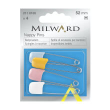 Valley Sundries Milwards Strong Safety Nappy Pins, Multi-Colour, 4-Piece
