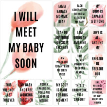 Joyfulmap 16 Birth Affirmation Cards - 4 x 6-inch Greenery for Women Premium Positive Hypnobirthing Mantra Laboring Mother Deck Pregnant Moms