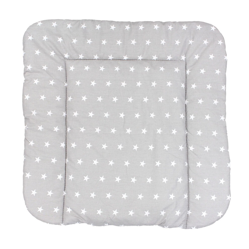 Baby Changing Mat Softly Padded Patterned, Stars 70 X 50 Cm Gray Tuptam