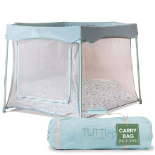Tutti Bambini Baby Playpen - Foldable Playpen for Baby and Toddlers with Mesh Walls, Zip Door, Floor Mat & Travel Bag, 135 x 135 x 75 cm