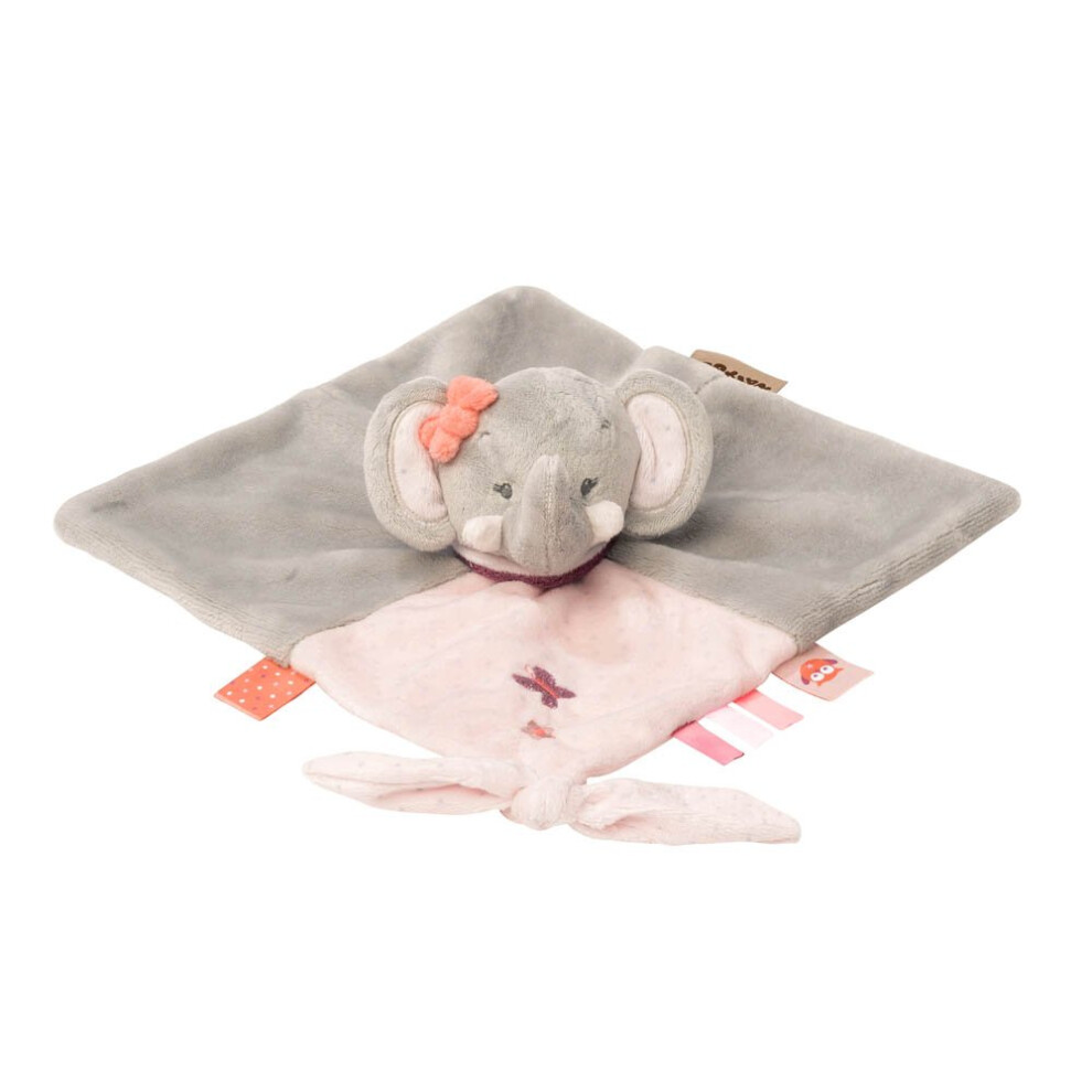 Cuddly Toy/Cloth, Adele The Elephant, Companion From Birth, 27 X 27 Cm, 424165 Grey/Pink Nattou