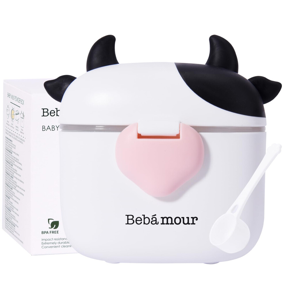 Baby Milk Powder Dispenser Pot Formula Dispenser For Baby Snack Dispenser,230G Milk Powder,450Ml, Black Bebamour