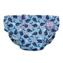 Bambino Mio, Reusable Swim Nappy Pant for Baby and Toddler - Whale Wharf (Age 6-12 Months), Boys and Girls