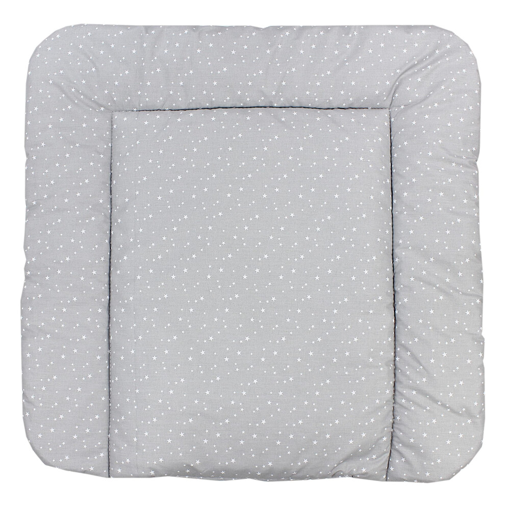 Baby Changing Mat Softly Padded Patterned, Small Stars/, 70 X 60 Cm Grey Tuptam