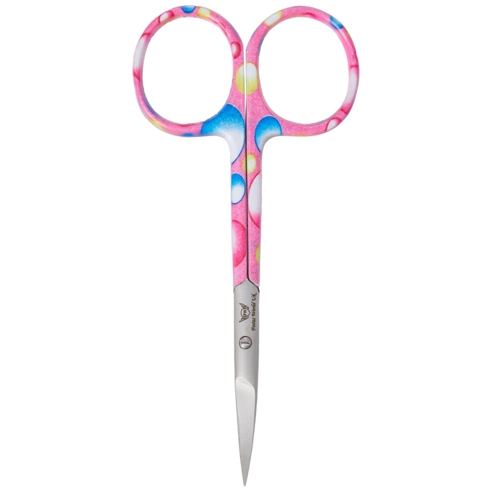 Focus World Professional Finger Toe Nail Scissors Curved Arrow Steel Manicure Cuticle Nail Scissors 3.5"