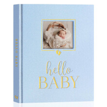 Lanpn Hello Baby Memory Book, First 5 Year Keepsake with DIY Window, Linen Baby Journal Memories Scrapbook Photo Book