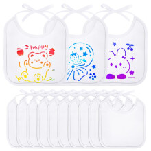 Aolso Baby Bibs for Painting - 13 Piece Set, Waterproof, Perfect for Baby Shower Gifts (18 x 18 cm)