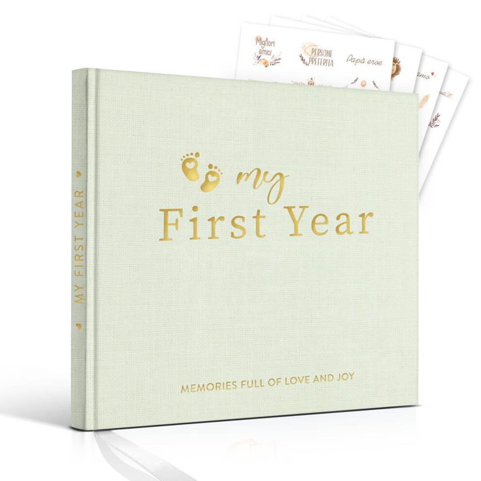 My First Year Baby Memory Book – Keepsake Journal For Boys & Girls – 84 Pages With Stickers – Capture Milestones, Photos, And Firsts Hyggartn