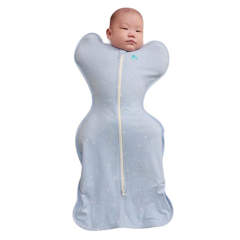 Love To Dream Swaddle Up, Small 3.5-6 Kg - Twinkle Powder Blue, Snug Fit, Supports Healthy Sleep Routine, 1.0 Tog For 20-24C Temperature