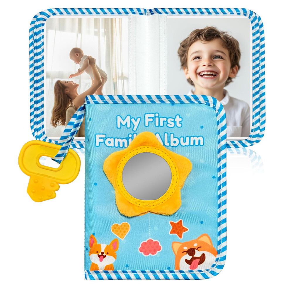 Baby Photo Album Soft Holds 4X6" Pictures, My First Photo Album With Safety Mirror Shower Gifts Set (Puppy) Bohemiaby