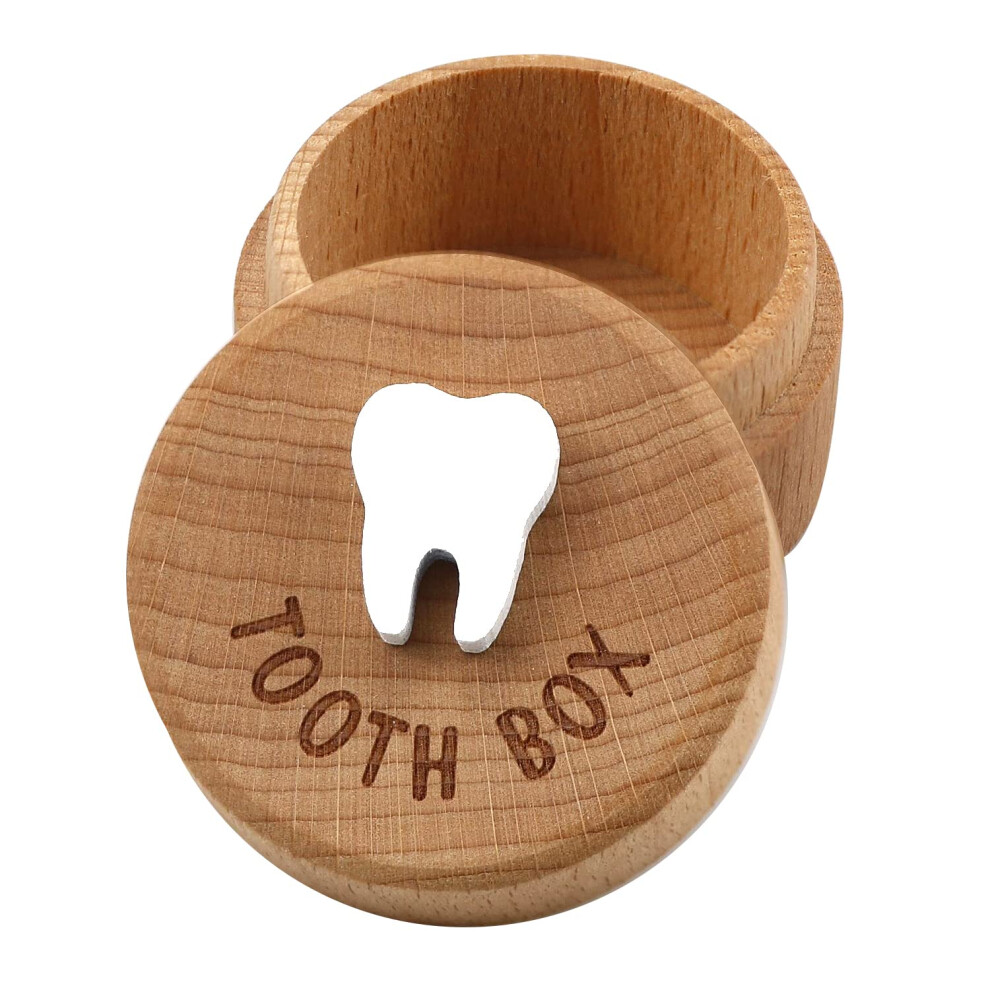 Tooth Fairy Box 3D Carved Wooden Box Souvenir Dropped Tooth Keepsake Storage Box Gift For Boy Or Girl (Tooth Fairy Box) Free-Space