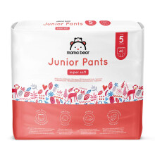 Amazon Brand - Mama Bear Super Soft Junior Nappy Pants, Size 5 (13-20kg), 80 Count (2 Packs of 40), White