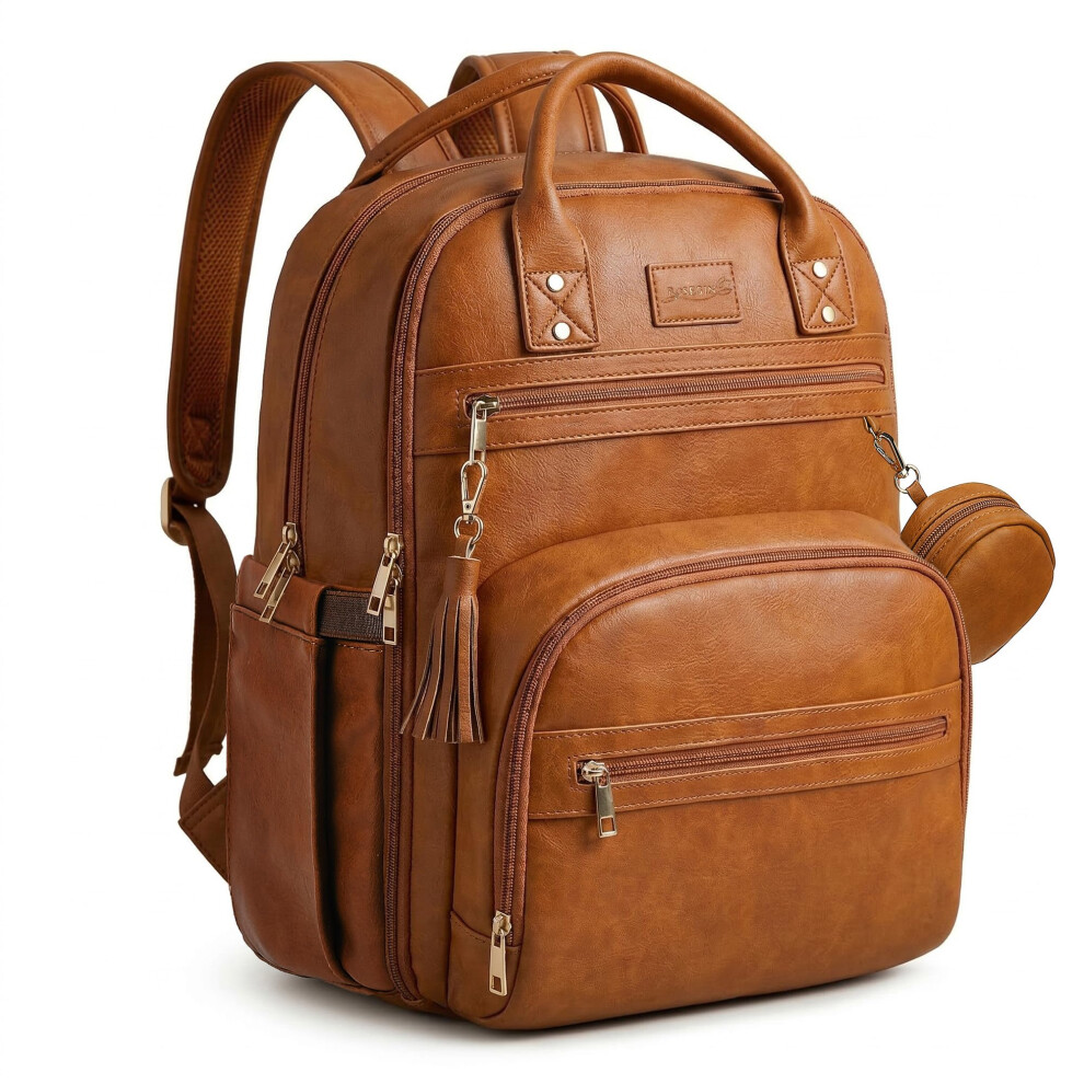 Vegan Leather Baby Changing Bag Backpack, Large Waterproof Nappy Baby Bag For Mum & Dad – Multifunction Diaper Bag With Changing Mat Rosegin